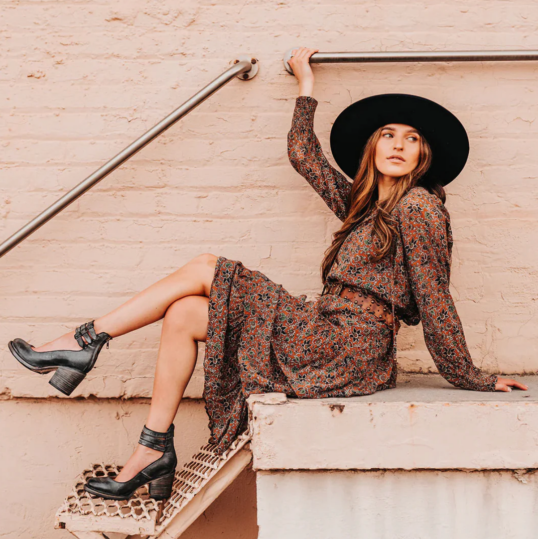 Zoey - Eleganță Vintage Pantofi cu Toc din Piele