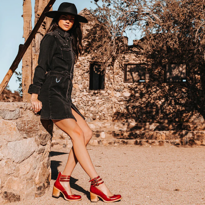 Zoey - Eleganță Vintage Pantofi cu Toc din Piele