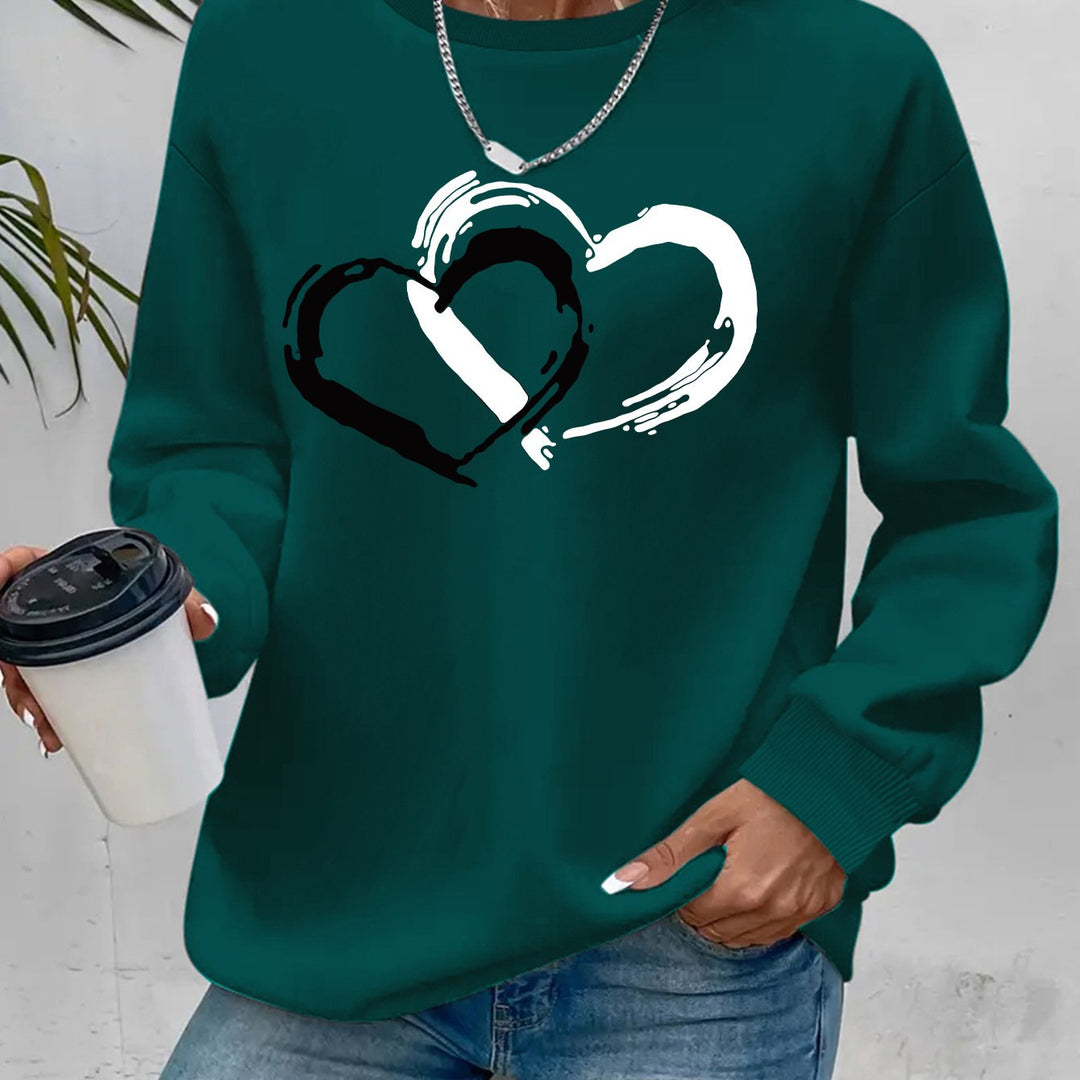 ZOEY – SWEATSHIRT GRAFIC CU DOUĂ INIMI