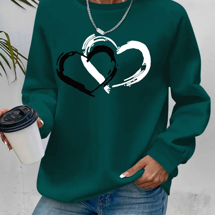 ZOEY – SWEATSHIRT GRAFIC CU DOUĂ INIMI