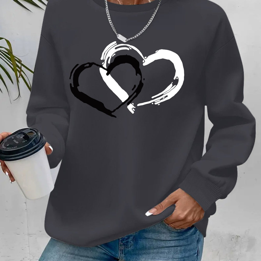 ZOEY – SWEATSHIRT GRAFIC CU DOUĂ INIMI