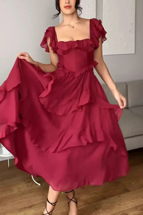 ISABELLA – ROCHIE ROMANTICĂ CU VOLANE CASCADATE