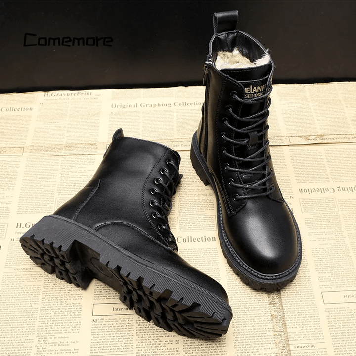 Helena™ - Botine cu șireturi și interior căptușit