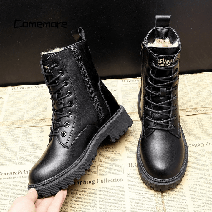 Helena™ - Botine cu șireturi și interior căptușit