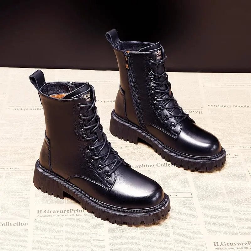 Helena™ - Botine cu șireturi și interior căptușit