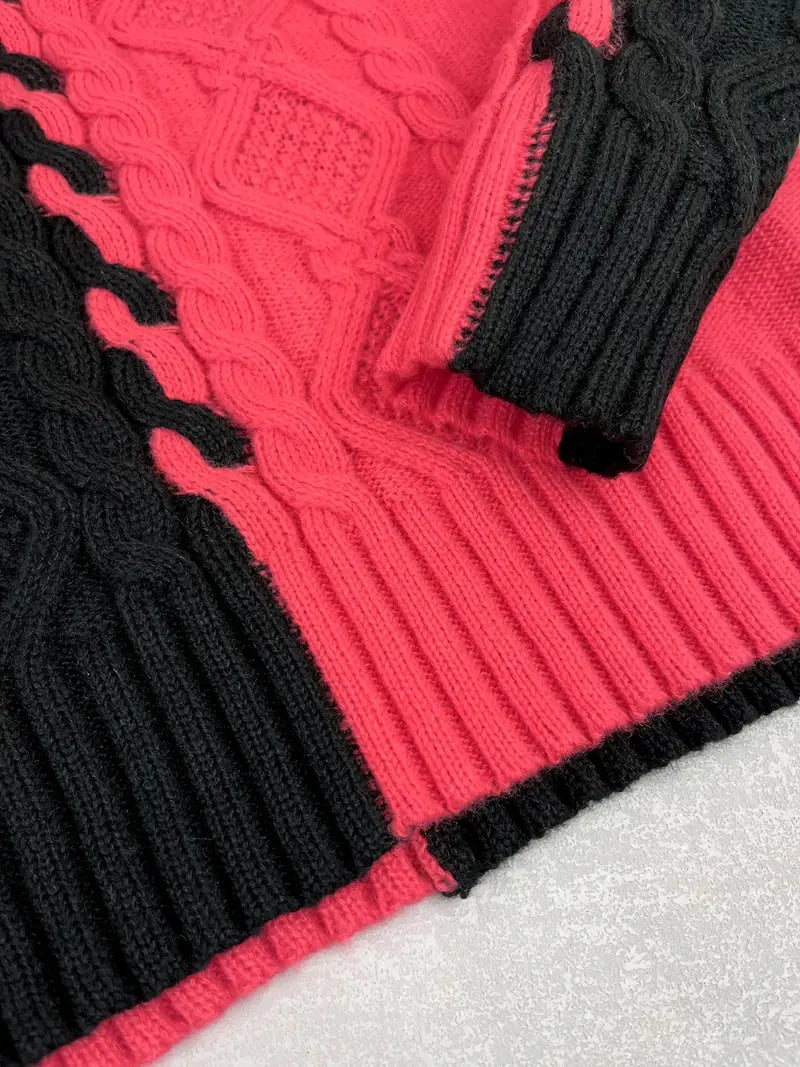 LEOVIA | Pulover Elegant cu Dungi și Guler Înalt