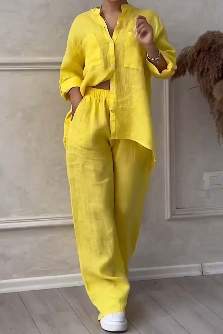Fara | Set din Bumbac și In Luxe – Cămașă și Pantaloni