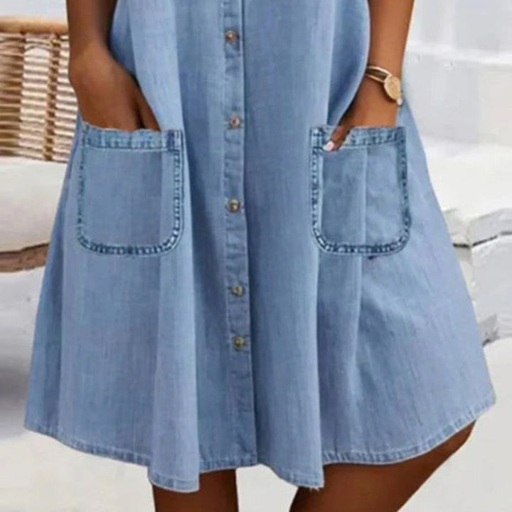 Alexandrina | Rochie Simplă Din Denim